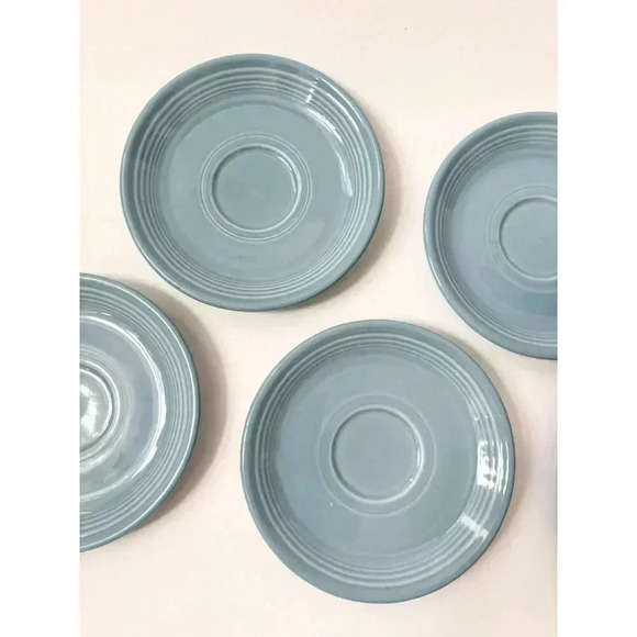 Set of 5 Fiestaware Homer Laughlin Baby Blue Saucer Plates - Picture 7 of 9